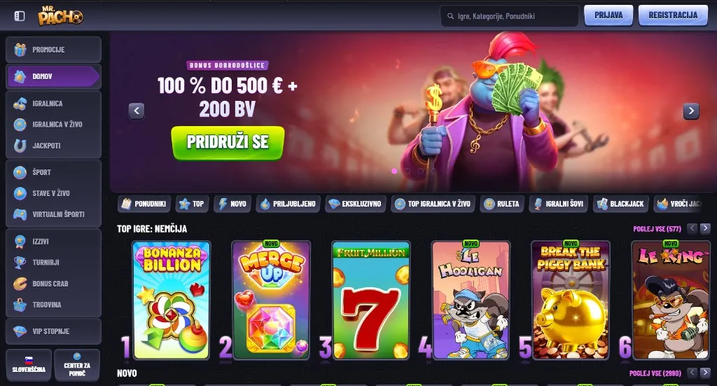 MrPacho namizni posnetek domače strani
